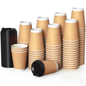 GOBELET ( café ) CARTON KRAFT BLANC - décor "leaf" 4oz (12 cl ) CARTON DE 1000 GOBELETS  ( 20X50)